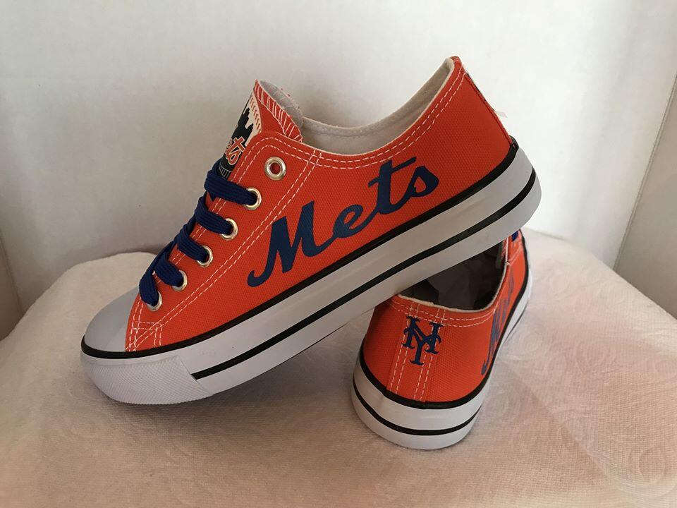 Women's And Youth New York Mets Repeat Print Low Top Sneakers 004